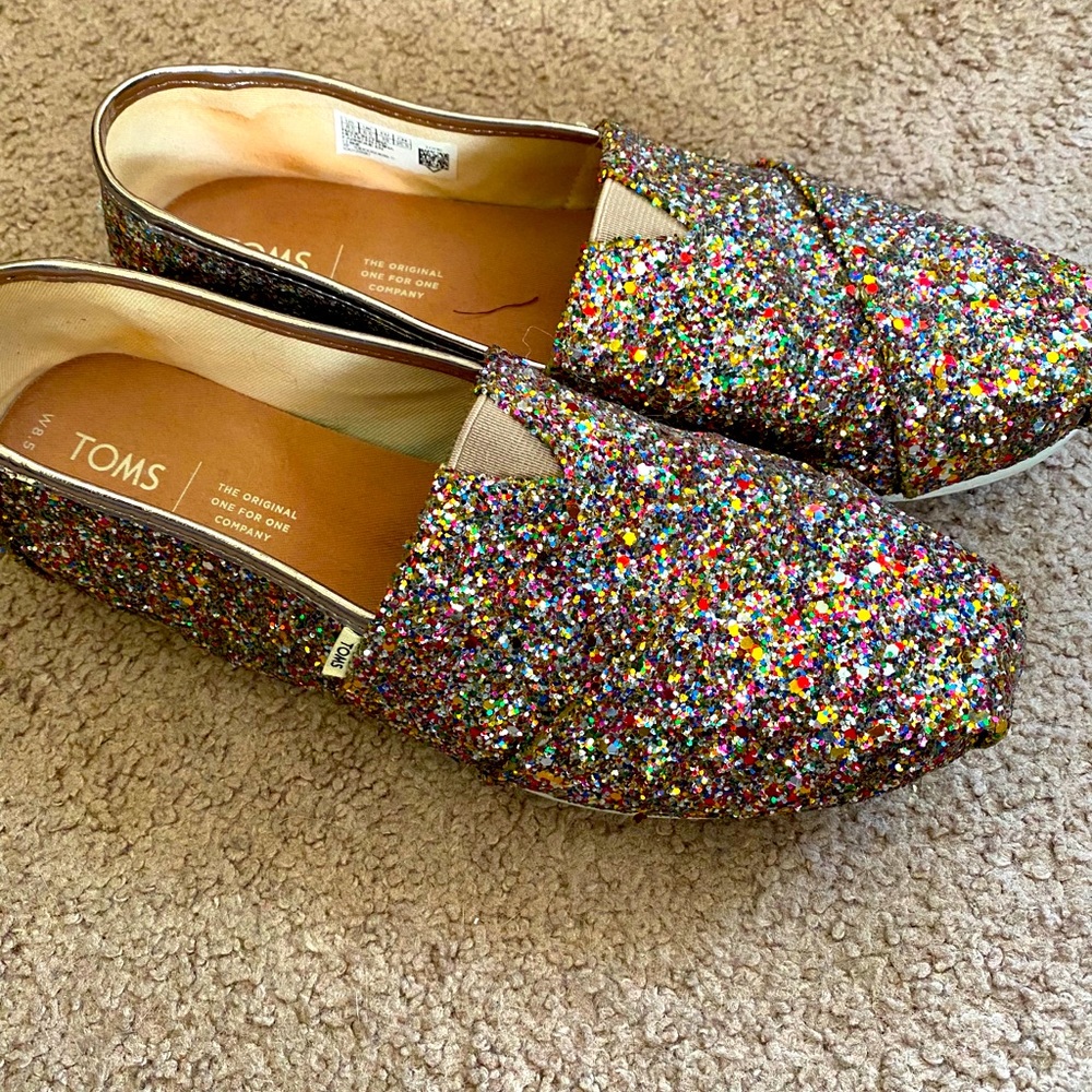 Toms glitter flats